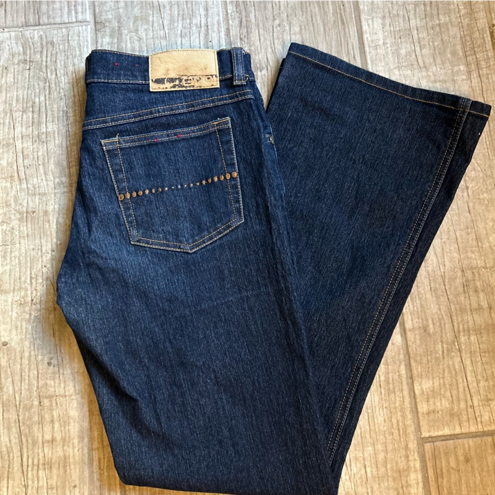 Vintage G.L.O Dark Denim Flare/Bootcut Jeans w/pocket Design Size 5